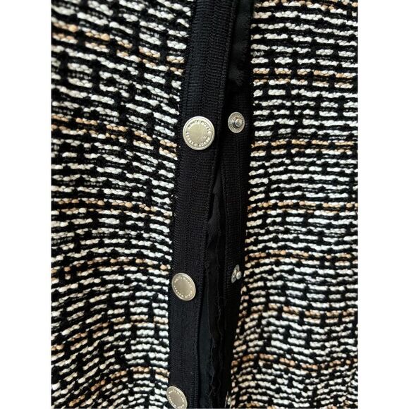 NWT White House Black Market Iconic Sweater Jacket Black White Tan, $130 - Picture 6 of 7
